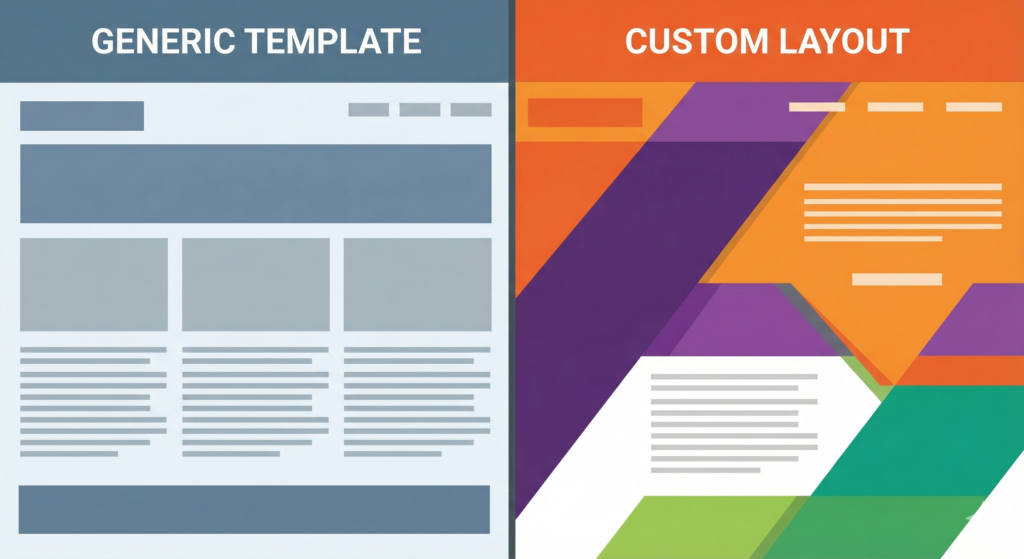 custom website design comparison vs templates